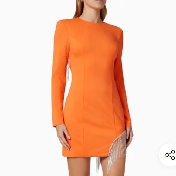 Elliatt Nebulous Sequins Mini Dress in Viscose Jersey in Orange.Size XL - Picture 1 of 16